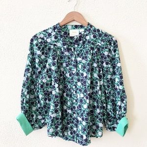 Anthropologie Maeve Apple Print Blouse S